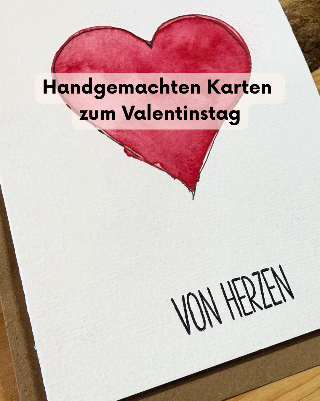 Handgemachten Karten zum Valentinstag