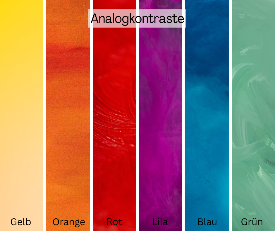 Die Analogkontraste sorgen in der Familie der Farbkontraste für weiche Übergänge.