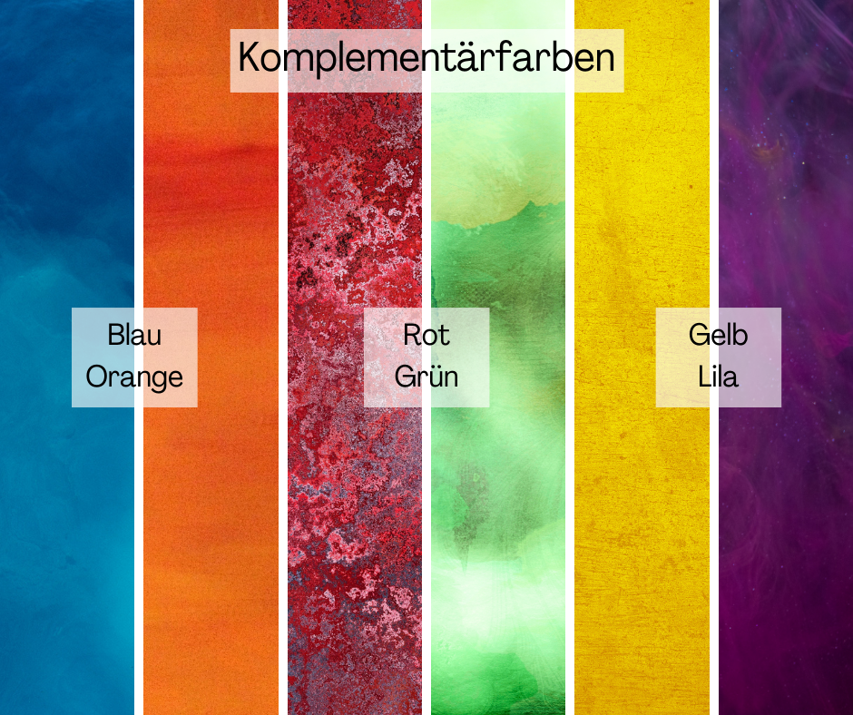 Komplementärfarben sorgen für spannende Farbkontraste in der abstrakten Kunst.