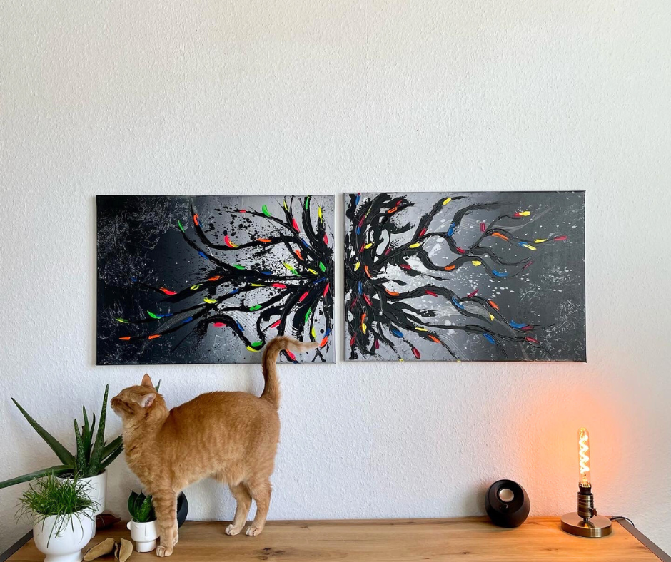 🏡 Abstrakte Leinwandkunst 🖼️ zum Einzug schenken 🎁