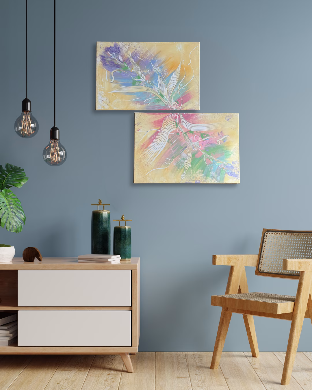 Abstrakte Kunst als Wanddekoration